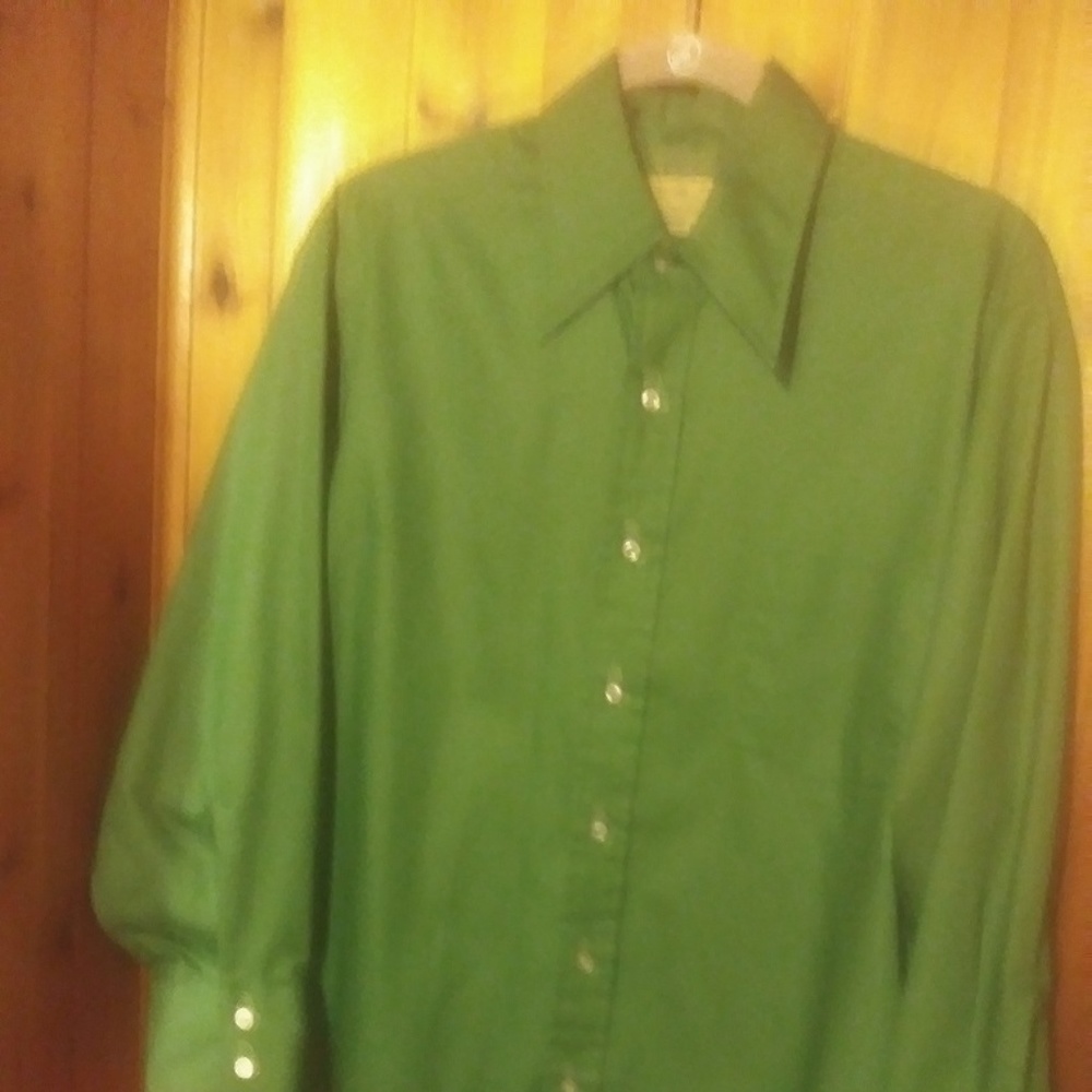 TOWNCRAFT PLUS PENN-PRESS MENS GREEN LONG SLEEVES